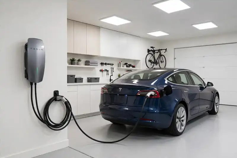 Completed Tesla Wall Connector installation in Orlando garage